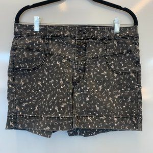 High waisted music shorts